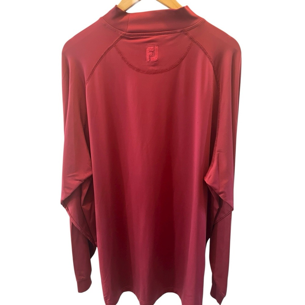 FootJoy FJ Men's Extra Large Burgundy Red Long Sleeve Mock Turtleneck Golf Shirt - Picture 5 of 8